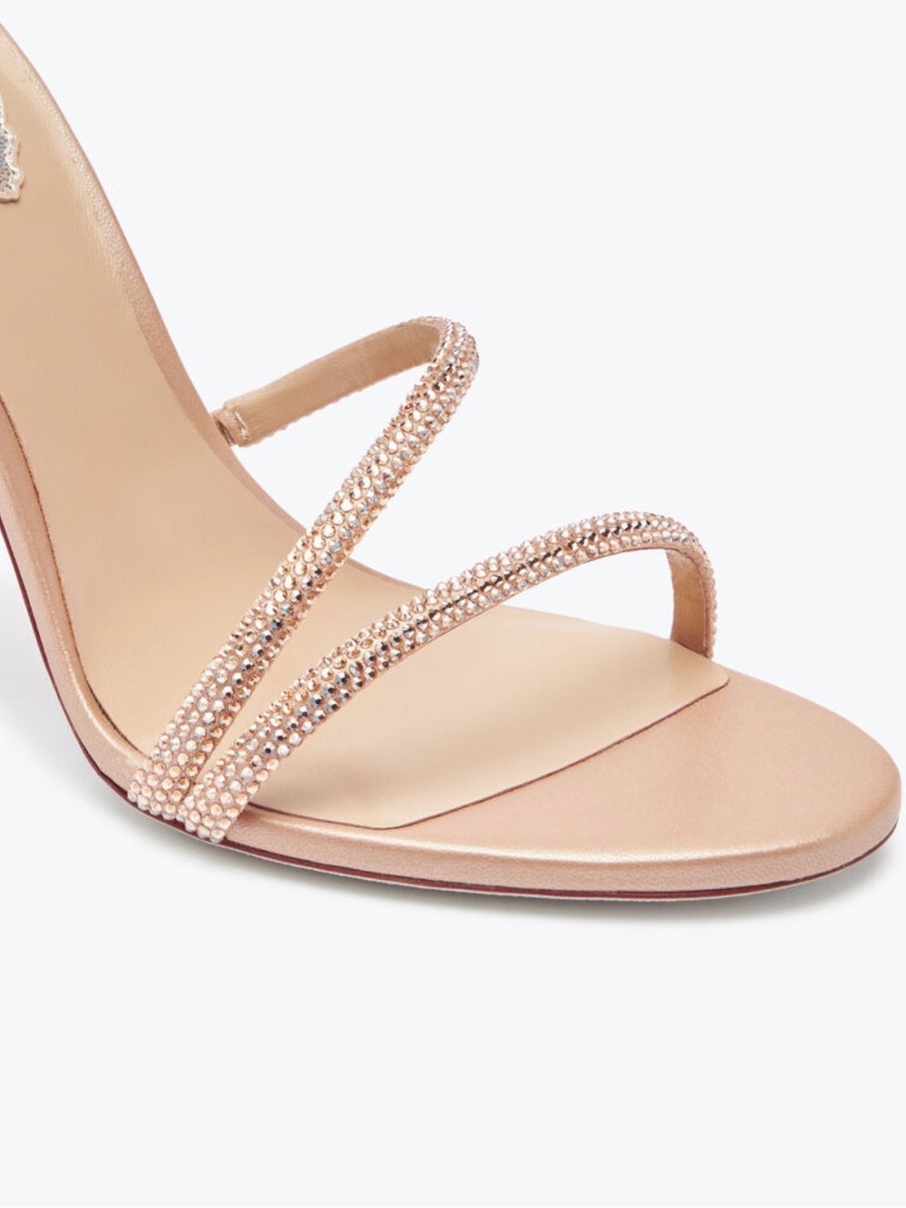 Rene Caovilla Margot Nude Satin Light Peach-Blush Rose - Picture 4 of 10